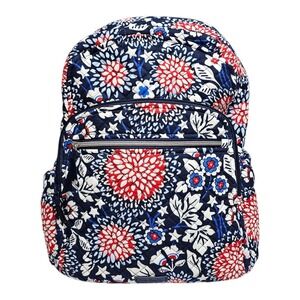 Vera Bradley Campus Backpack Red White and Blossoms Large Tech Laptop 26468-R62
